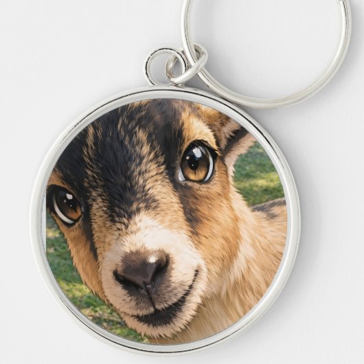 Goat Cute Keychain – Adorable Design Key Ring Gift (Voorkant)