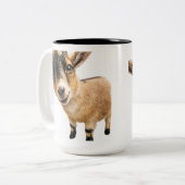 Goat Cute Peeking Coffee Mug Tweekleurige Koffiemok (Voorkant links)