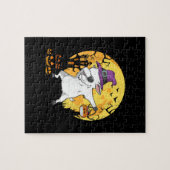 Goat Dabbing Witch Pumpkin Funny Dog Halloween Legpuzzel (Horizontaal)