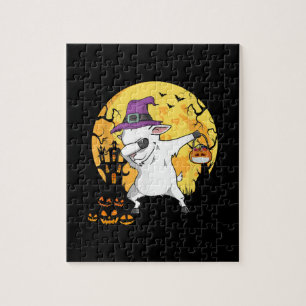 Goat Dabbing Witch Pumpkin Funny Dog Halloween Legpuzzel