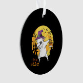 Goat Dabbing Witch Pumpkin Funny Dog Halloween Ornament (voorkant)