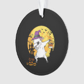 Goat Dabbing Witch Pumpkin Funny Dog Halloween Ornament (voorkant)