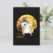 Goat Dabbing Witch Pumpkin Funny Dog Halloween RSVP Kaartje (Staand voorkant)