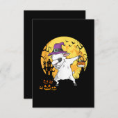 Goat Dabbing Witch Pumpkin Funny Dog Halloween RSVP Kaartje (Voorkant / Achterkant)