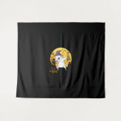 Goat Dabbing Witch Pumpkin Funny Dog Halloween Wandkleed (Voorkant (horizontaal))