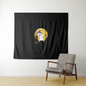 Goat Dabbing Witch Pumpkin Funny Dog Halloween Wandkleed (In Situ (horizontaal))