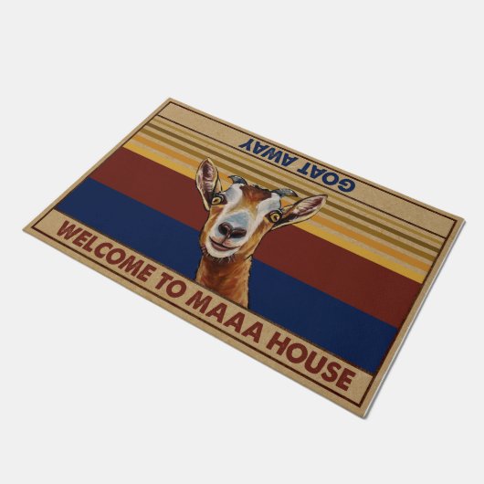 Goat Doormat, Funny Goat Lover Gift Deurmat (Schuin)