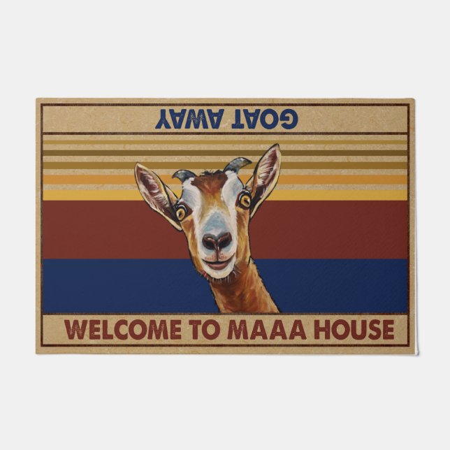 Goat Doormat, Funny Goat Lover Gift Deurmat (Voorkant)