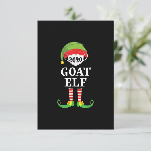 Goat Elf Matching kerstgroep Pjs Family RSVP Kaartje (Staand voorkant)