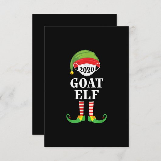 Goat Elf Matching kerstgroep Pjs Family RSVP Kaartje (Voorkant / Achterkant)