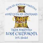 Goat Entrails Zinfandel uit de Californische stam Wijn Etiket (Enkel label)