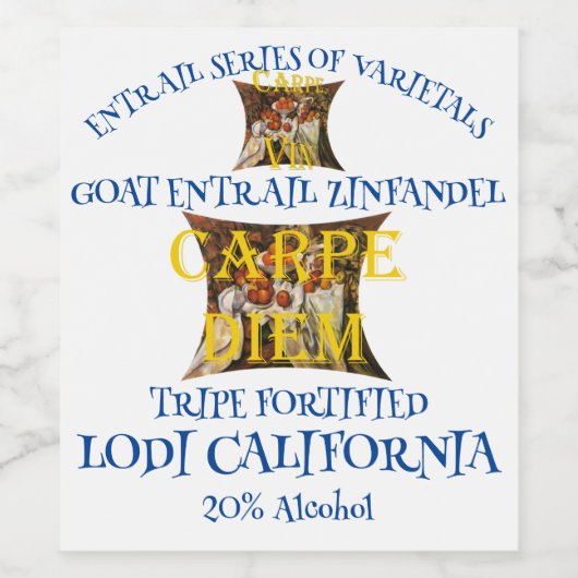 Goat Entrails Zinfandel uit de Californische stam Wijn Etiket (Enkel label)
