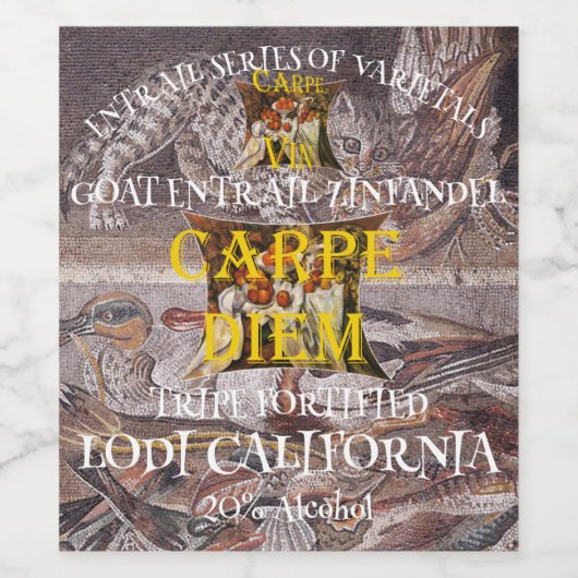 Goat Entrails Zinfandel uit de Californische stam Wijn Etiket (Enkel label)
