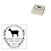 Goat Floral Laurel Editable Business Rubberstempel (Gestempeld)