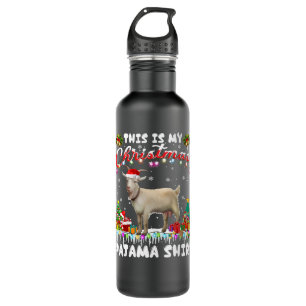 Goat Funny Dit is mijn kerstpajama-geit rood pl Waterfles