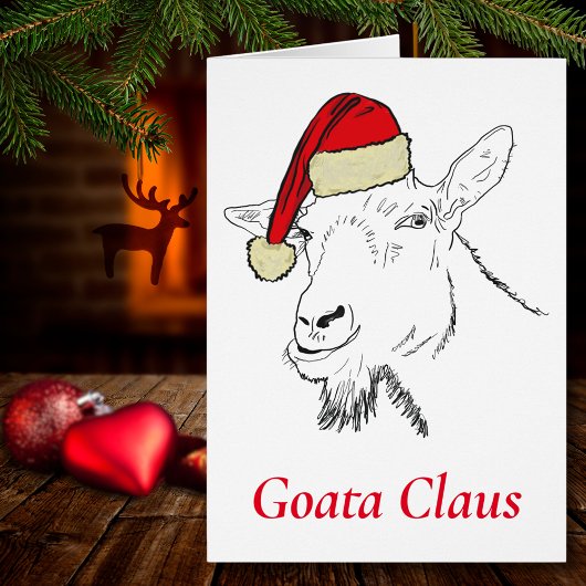 Goat Funny Santa Slogan en Drawing