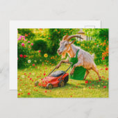 Goat Gardener Vernietigt Bloementuin Feestdagenkaart (Voorkant / Achterkant)