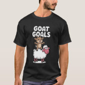 GOAT Goals Funny Goat and Sheep Cartoon Farm Anima T-shirt (Voorkant)