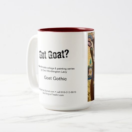 Goat Gothic Mok - grappige bokken bij elke beker! (Voorkant links)