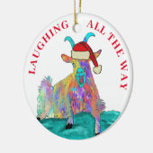 Goat grappig lachen helemaal citaat keramisch ornament (Links)