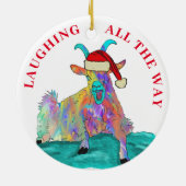 Goat grappig lachen helemaal citaat keramisch ornament (Achterkant)