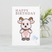 Goat, Grappige Verjaardag Kaart (Staand voorkant)