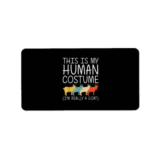 Goat Halloween Human Costume Etiket (Voorkant)