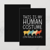 Goat Halloween Human Costume Informatiekaartje (Voorkant / Achterkant)