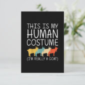 Goat Halloween Human Costume Informatiekaartje (Staand voorkant)