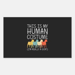 Goat Halloween Human Costume Rechthoekige Sticker