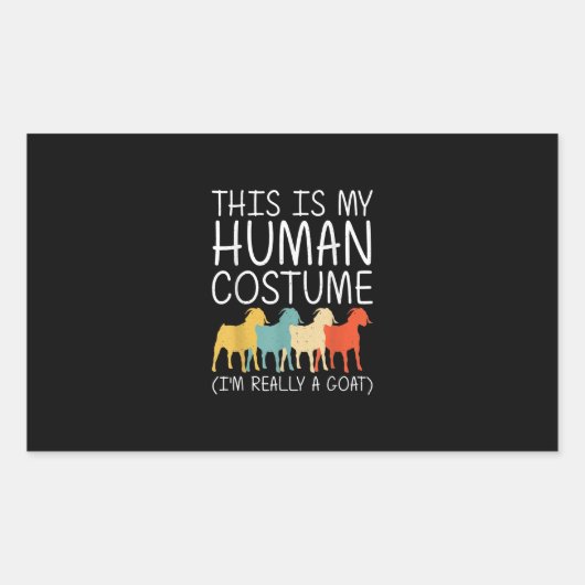 Goat Halloween Human Costume Rechthoekige Sticker (Voorkant)