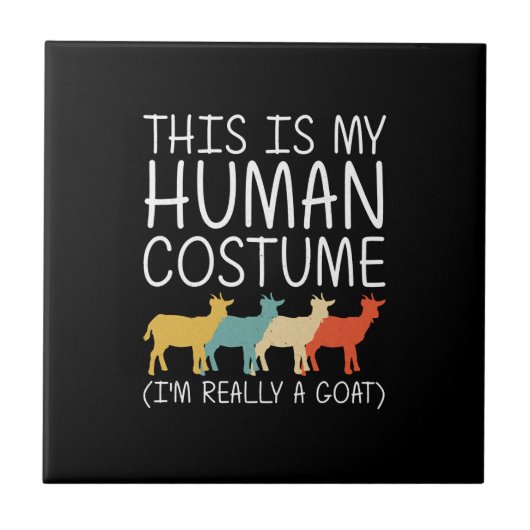 Goat Halloween Human Costume Tegeltje (Voorkant)