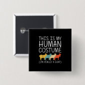 Goat Halloween Human Costume Vierkante Button 5,1 Cm (Voorkant /achterkant)