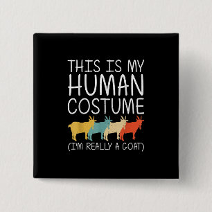 Goat Halloween Human Costume Vierkante Button 5,1 Cm