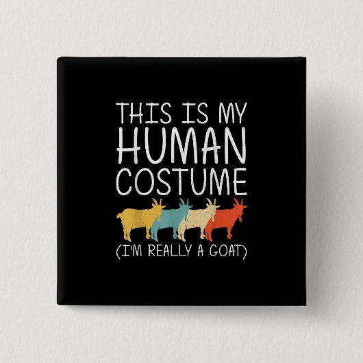 Goat Halloween Human Costume Vierkante Button 5,1 Cm (Voorkant)