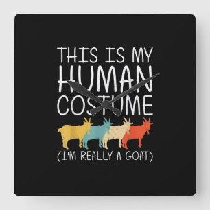 Goat Halloween Human Costume Vierkante Klok