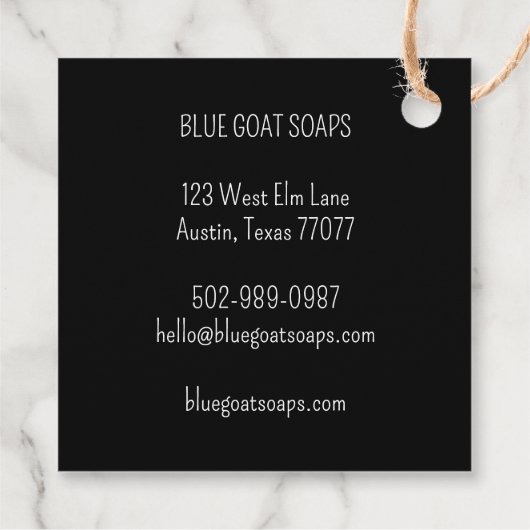 GOAT Handmade Gift Soaps Lotion Candy CUSTOM Craft Bedankjes Labels (Achterkant)