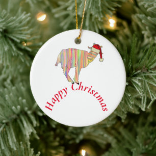 Goat Happy Kerstmis Keramisch Ornament