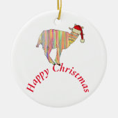 Goat Happy Kerstmis Keramisch Ornament (Voorkant)