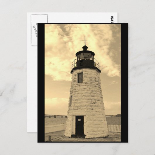 Goat Island Lighthouse post card Newport, RI Briefkaart (Voorkant / Achterkant)