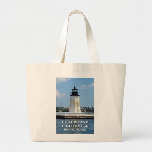 Goat Island Lighthouse, Rhode Island Grote Tote Bag (Voorkant)