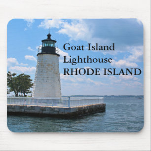 Goat Island Lighthouse, Rhode Island Mousepad Muismat