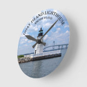 Goat Island Lighthouse Rhode Island RI Wall Clock Ronde Klok (Hoek)