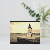 Goat Island Ligthhouse Newport, RI briefkaart (Staand voorkant)