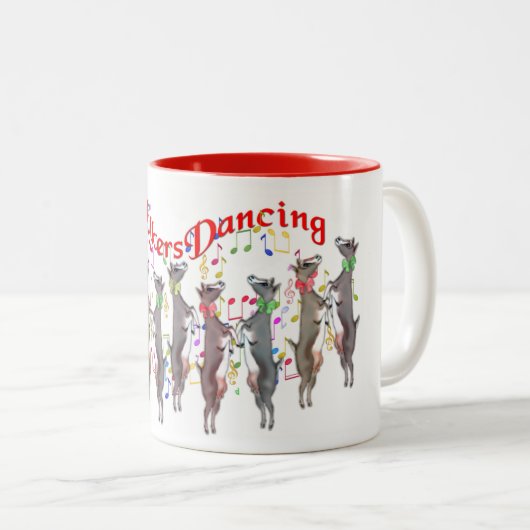 Goat Kerstmis 9 Milkers Dansende Mok (Voorkant rechts)