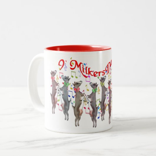 Goat Kerstmis 9 Milkers Dansende Mok (Voorkant links)