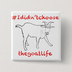 Goat Life Funny Quirky Cute Animal Tekening Vierkante Button 5,1 Cm