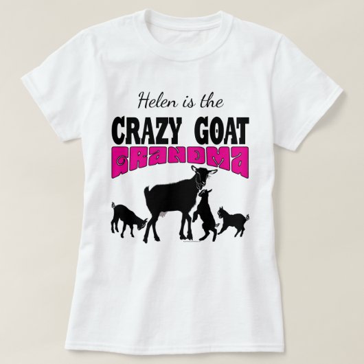 GOAT Lover | Gepersonaliseerde Crazy Goat Grandma T-shirt (Design voorkant)