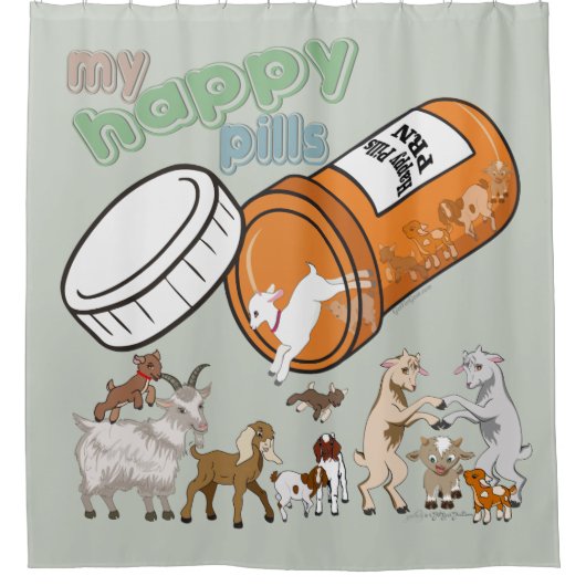 GOAT Lover | MIJN HAPPY PIJLEN GetYerGoat™ Douchegordijn (Voorkant)