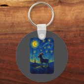 Goat Lover Santa Hat Christmas Starry Cute Night V Sleutelhanger (Voorkant)
